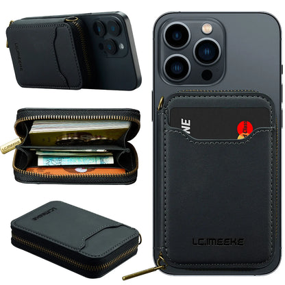 MagSafe Magnetic Zipper Leather Phone Wallet