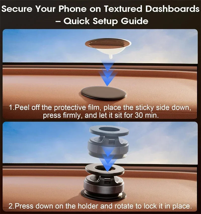 360° Magnetic Car Phone Mount with Vacuum Suction
