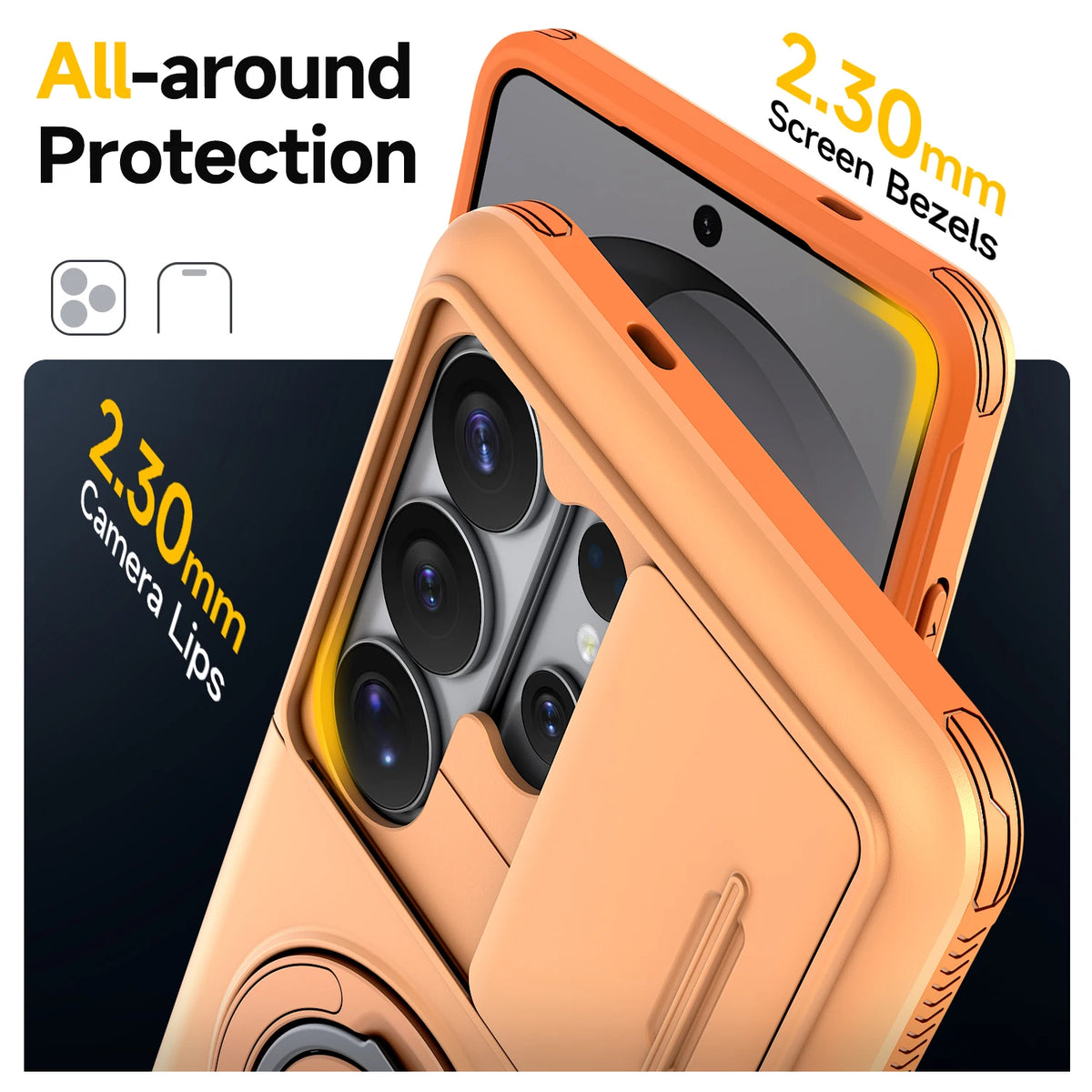 Armor Camera Protection Ring Holder Case for Samsung Galaxy
