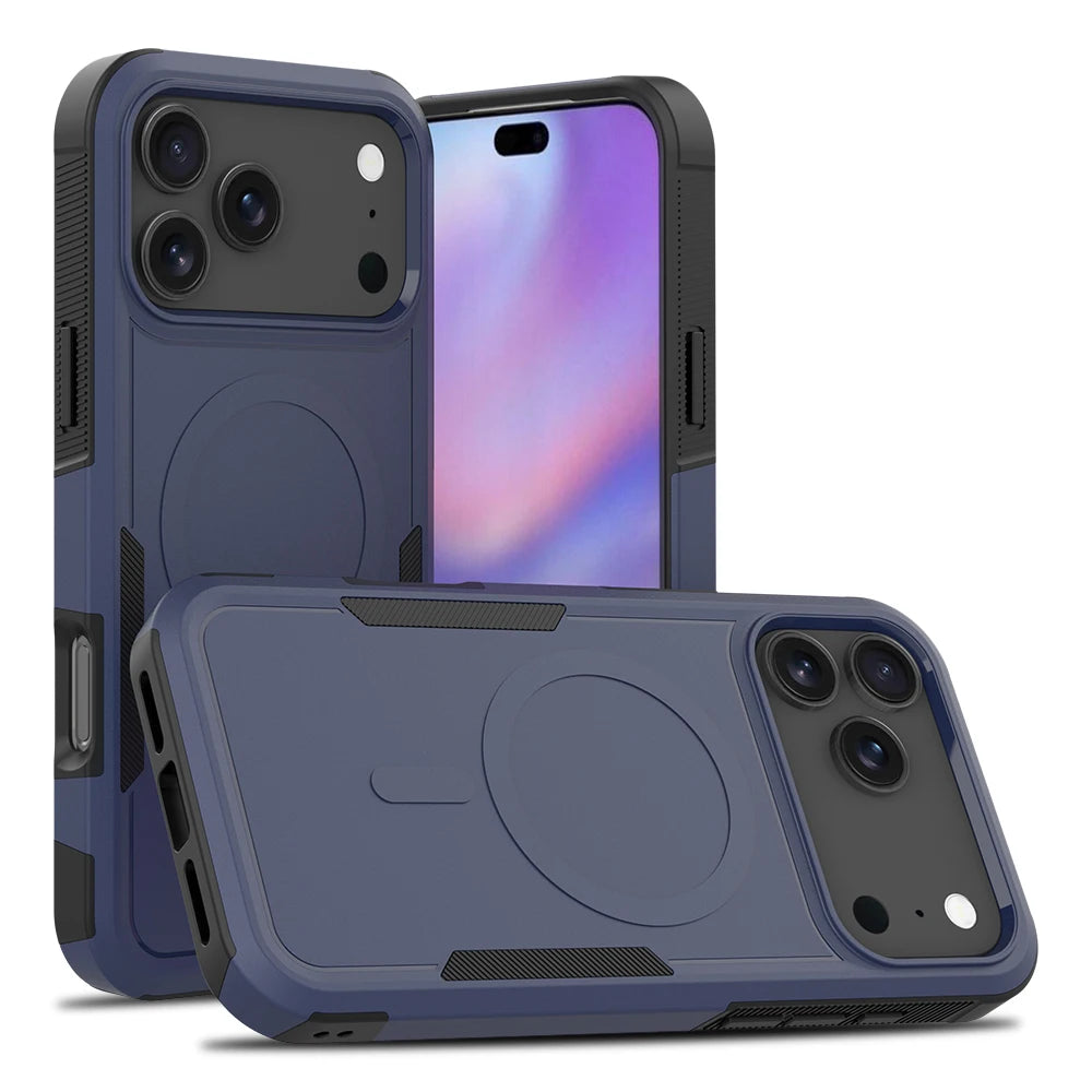 2-in-1 Heavy Armor Magnetic Charging Case for iPhone