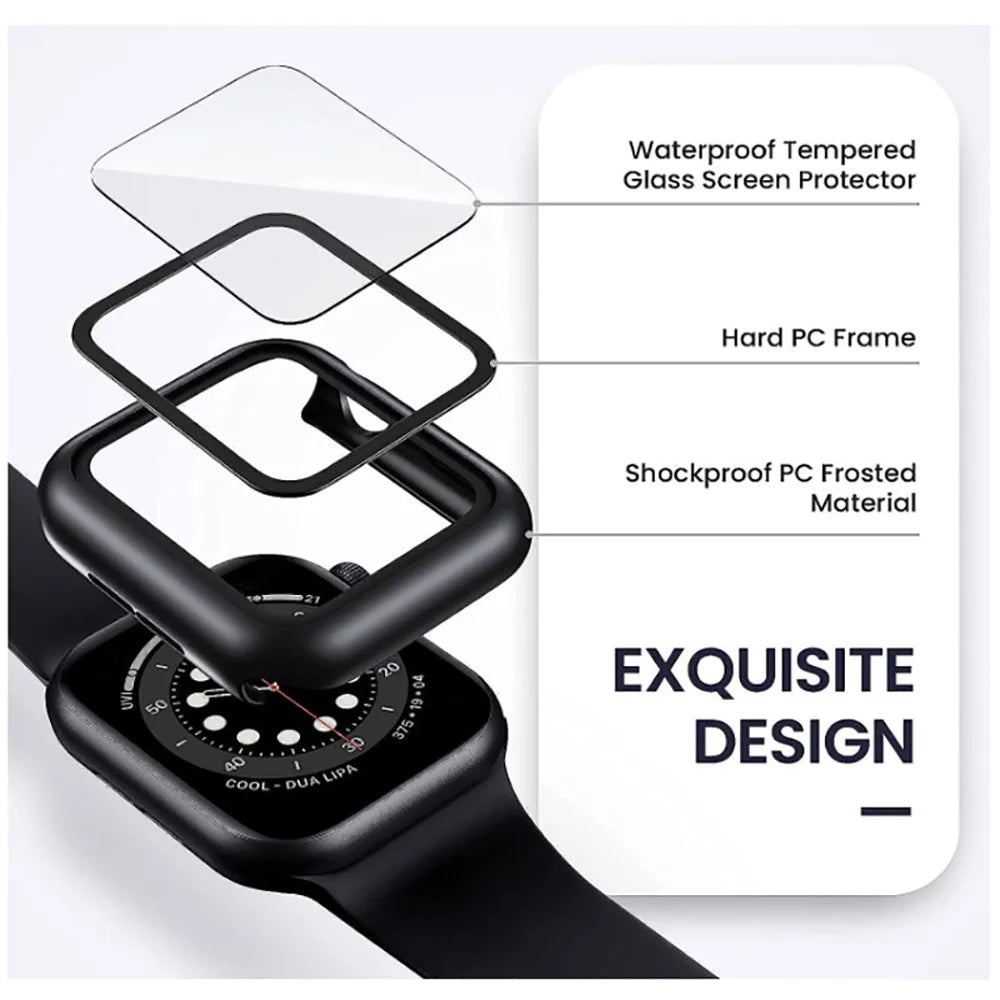 Tempered Glass Protective Case for Apple Watch