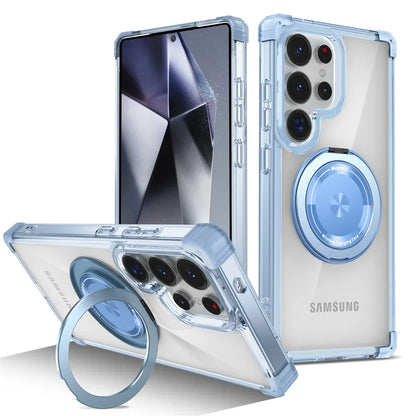 Transparent Magnetic Folding Stand Case for Samsung Galaxy