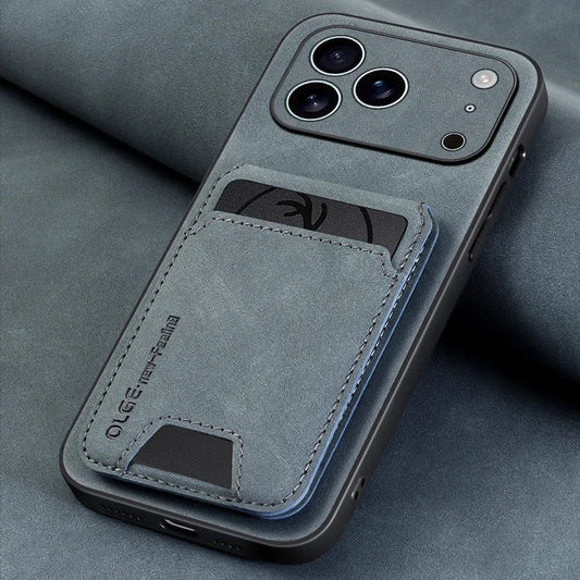 2-Piece Leather Card Holder Case for iPhone