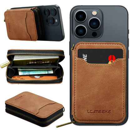MagSafe Magnetic Zipper Leather Phone Wallet