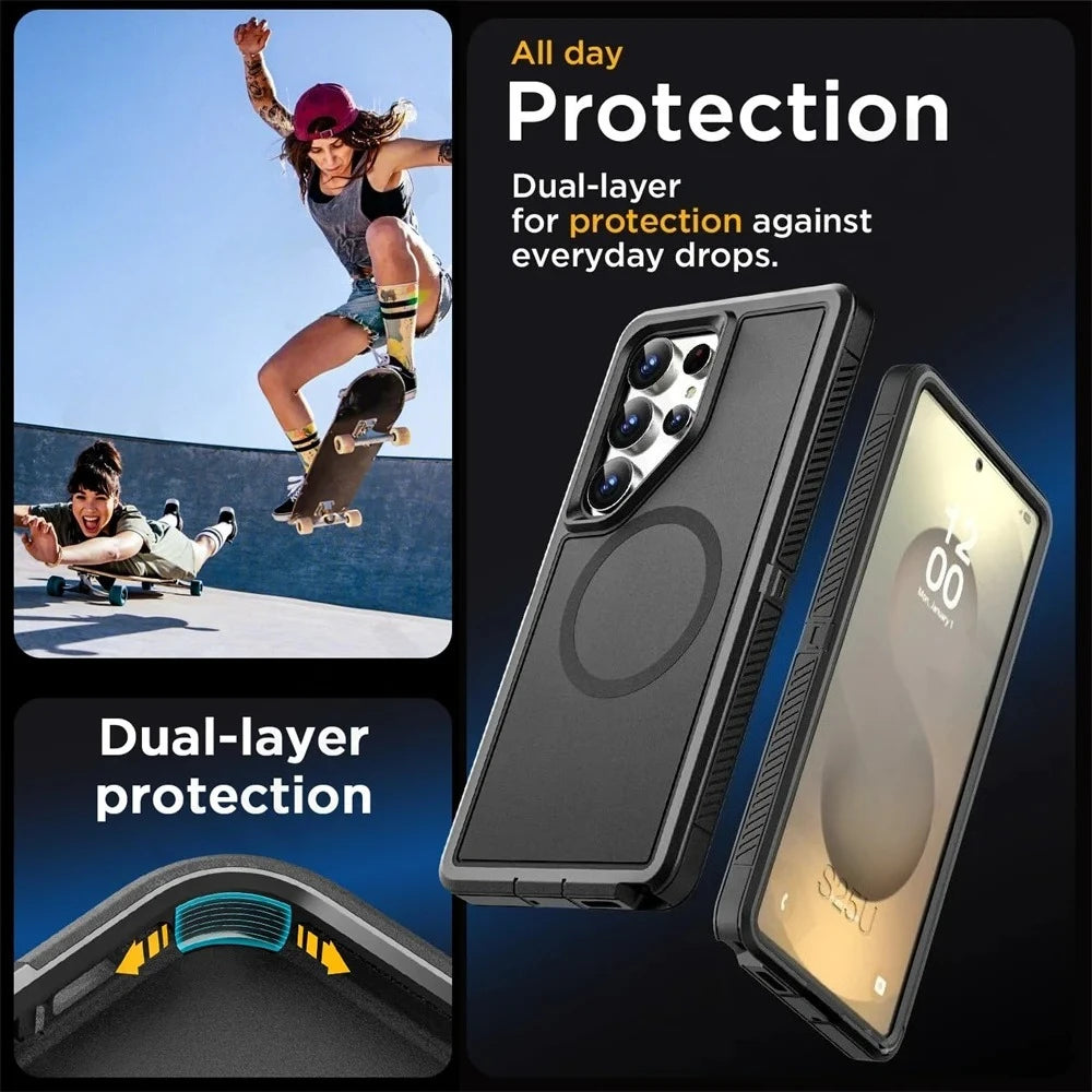 Tough Matte Silicone PC Case for Samsung Galaxy