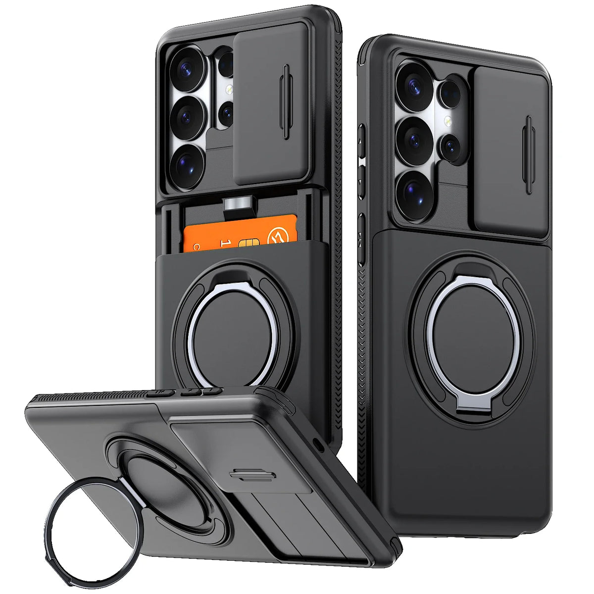 Armor Camera Protection Ring Holder Case for Samsung Galaxy
