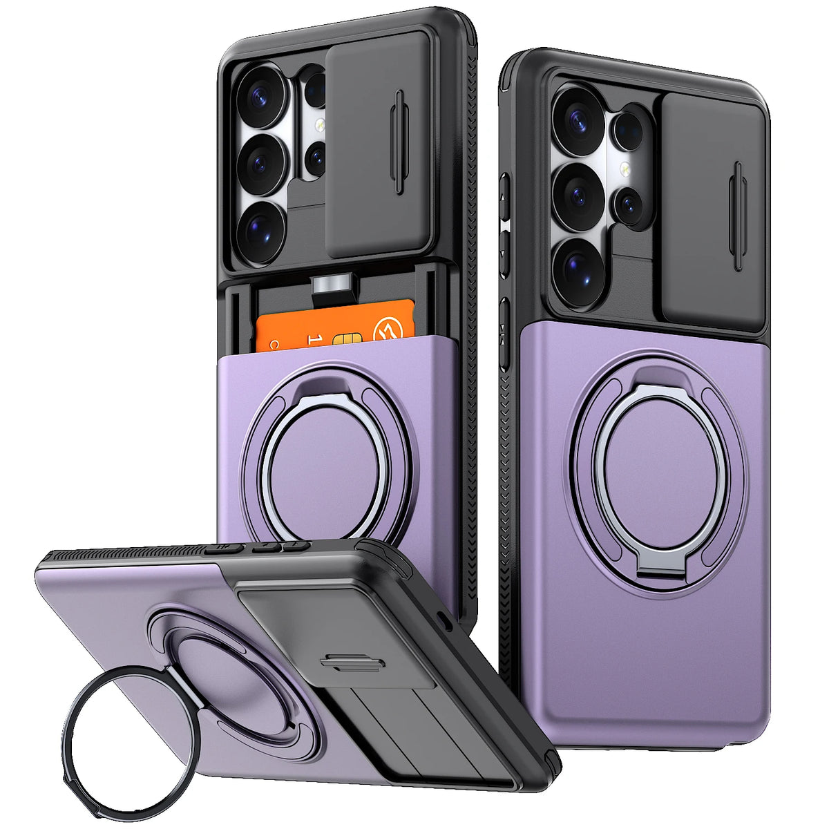 Armor Camera Protection Ring Holder Case for Samsung Galaxy