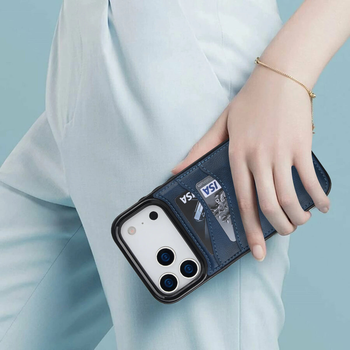 Luxury Vertical Card Slot Leather Wallet Case for iPhone