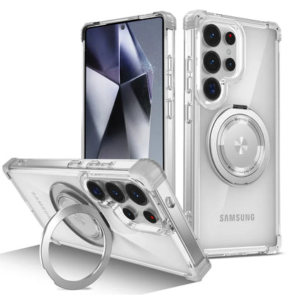 Transparent Magnetic Folding Stand Case for Samsung Galaxy