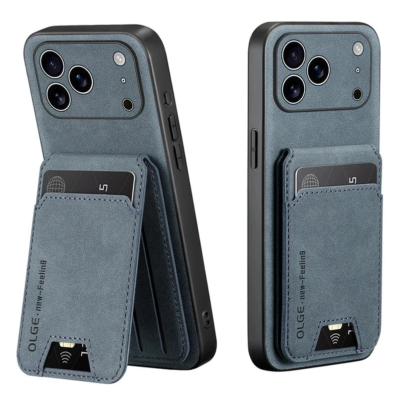 2-Piece Leather Card Holder Case for iPhone