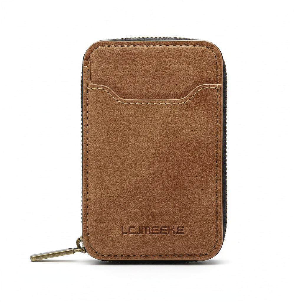 MagSafe Magnetic Zipper Leather Phone Wallet