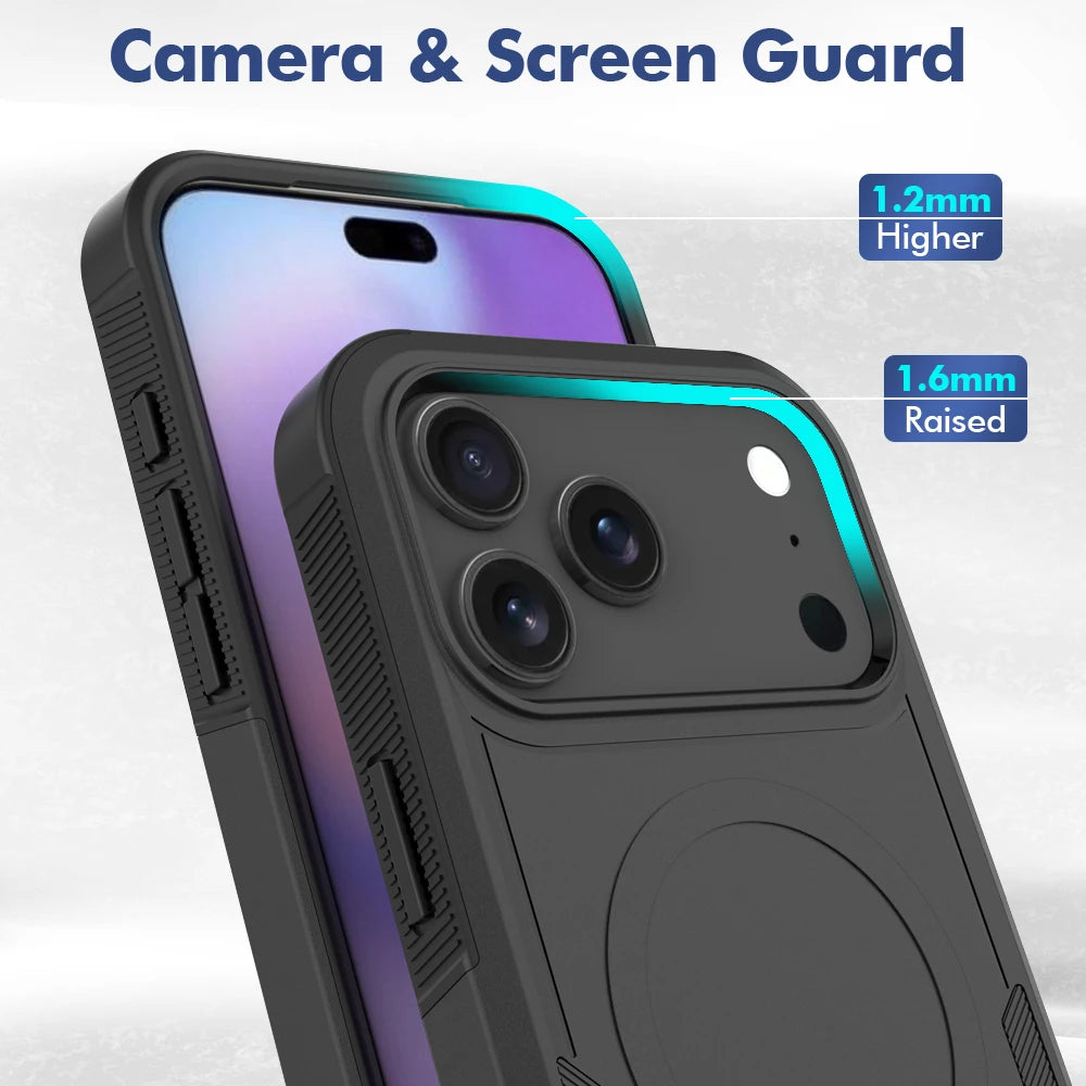 2-in-1 Heavy Armor Magnetic Charging Case for iPhone