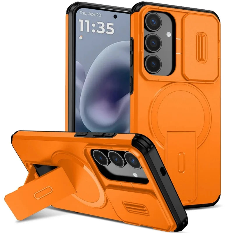 Magnetic Stand Camera Protection Case for Samsung Galaxy