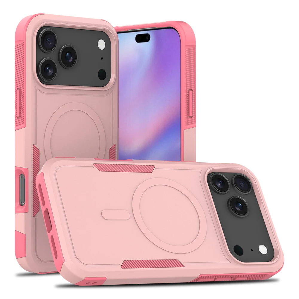 2-in-1 Heavy Armor Magnetic Charging Case for iPhone
