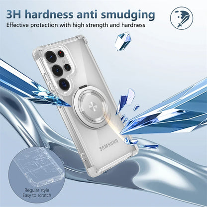 Transparent Magnetic Folding Stand Case for Samsung Galaxy