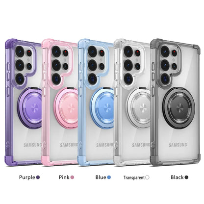 Transparent Magnetic Folding Stand Case for Samsung Galaxy